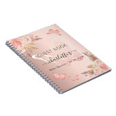 Livre d'hôtes Baby shower rose d'or papillon boho (Côté Droit)