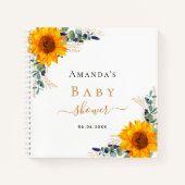 Livre d'hôtes baby shower tournesol eucalyptus (Devant)