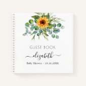 Livre d'hôtes baby shower tournesol eucalyptus (Devant)
