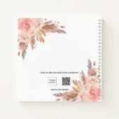 Livre d'hôtes bachelorette fête pampas herbe rose (Dos)