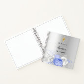 Livre d'hôtes baptême argent bleu garçon floraux (Intérieur)