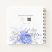 Livre d'hôtes baptême bleu garçon floraux croisent (Dos)