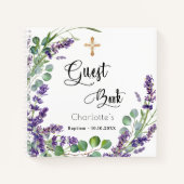 Livre d'hôtes baptême lavande eucalyptus (Devant)