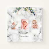 Livre d'hôtes baptême photo marbre eucalyptus (Dos)