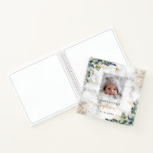 Livre d'hôtes baptême photo marbre eucalyptus (Intérieur)