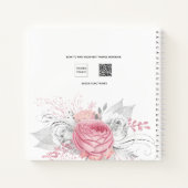 Livre d'hôtes baptême rose bébé florales blanc (Dos)