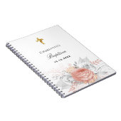 Livre d'hôtes baptême rose or florales argent (Côté Droit)