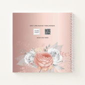 Livre d'hôtes baptême rose or florales argent (Dos)