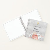 Livre d'hôtes baptême rose or florales argent (Intérieur)