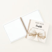 Livre d'hôtes beige crème bow Quinceanera (Intérieur)
