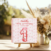 Livre d'hôtes Berry 1st Birthday fraises red