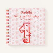 Livre d'hôtes Berry 1st Birthday fraises red (Devant)
