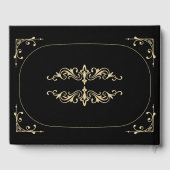 Livre d'hôtes Black Elegant Art Déco Gold Mariage (Verso)