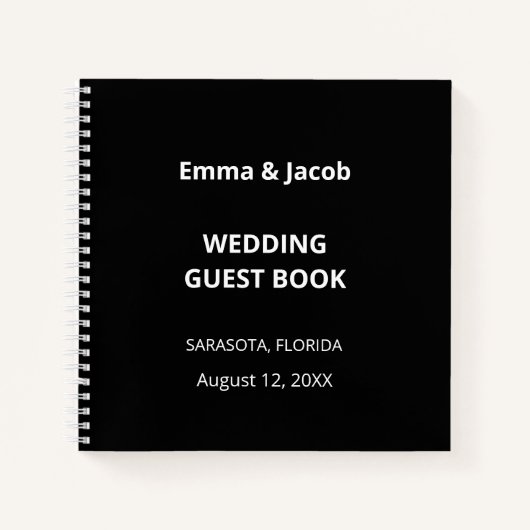Livre d'hôtes Black Modern Mariage (Devant)