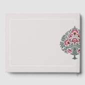 Livre d'hôtes de luxe Mughal Floral Mariage - Élég (Verso)