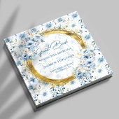 Livre d'hôtes de luxe Pastel Blue Gold Parties sci