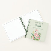 Livre d'hôtes douche de mariée rose flamingo sauge (Intérieur)