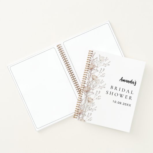 Livre d'hôtes douche nuptiale fleur sauvage crème  (Intérieur)