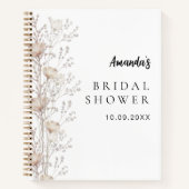 Livre d'hôtes douche nuptiale fleur sauvage crème (Devant)