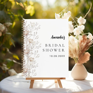 Livre d'hôtes douche nuptiale fleur sauvage crème 