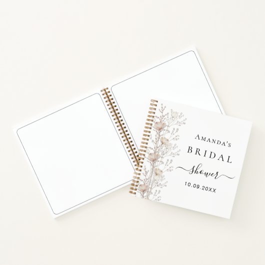 Livre d'hôtes douche nuptiale fleur sauvage crème  (Intérieur)