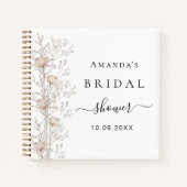 Livre d'hôtes douche nuptiale fleur sauvage crème  (Devant)