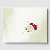 livre d'hôtes feuille vert fleurs rouges (Verso)