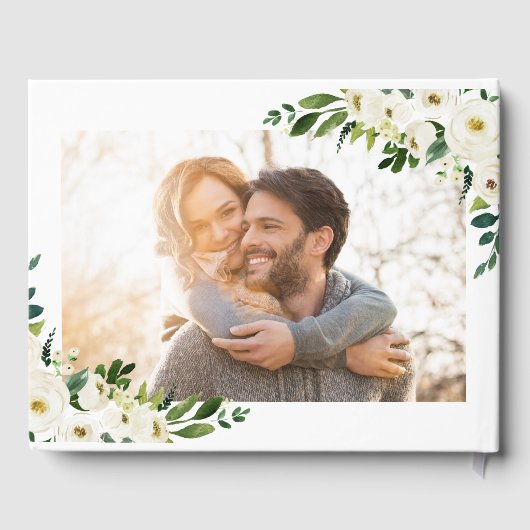 Livre d'hôtes Fleur Blanche et Mariage Vert (Verso)