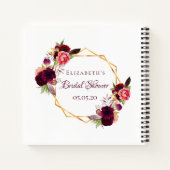 Livre d'hôtes fleurons de douche nuptiale bordeaux (Dos)