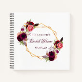 Livre d'hôtes fleurons de douche nuptiale bordeaux (Devant)