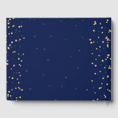 Livre d'hôtes Gold Navy Blue Confetti Dots (Verso)