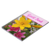 Livre d'hôtes Lily Belle Fleur rose florale (Côté gauche)