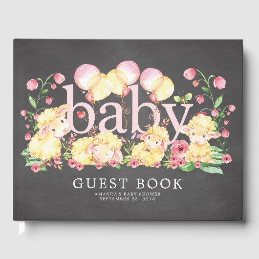 Livre d'hôtes Little Lamb Baby shower (Recto)