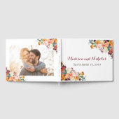 Livre d'hôtes Mariage à fleurs automnales, rose or (Complet)