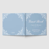 Livre d'hôtes Mariage blanc bleu clair chic (Complet)