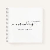 Livre d'hôtes mariage blanc noir noms modernes (Devant)