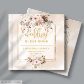 Livre d'hôtes Mariage Boho d'automne rose pâle et