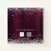 Livre d'hôtes mariage bordeaux argent floral (Dos)