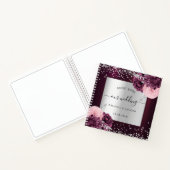 Livre d'hôtes mariage bordeaux argent floral (Intérieur)