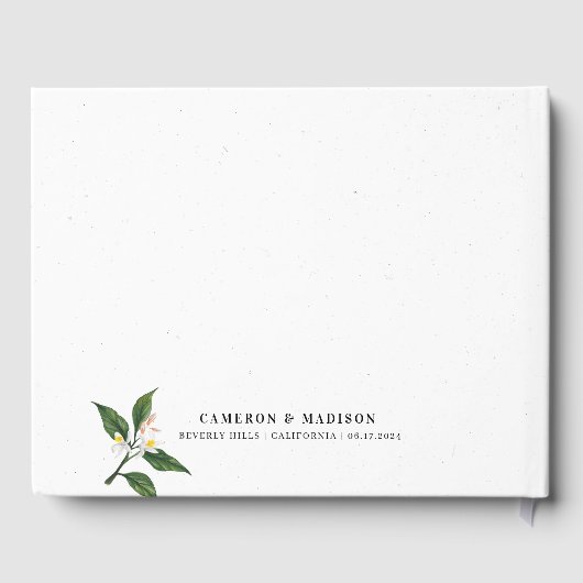 Livre d'hôtes Mariage citron blanc Fleur d'aquarel (Verso)