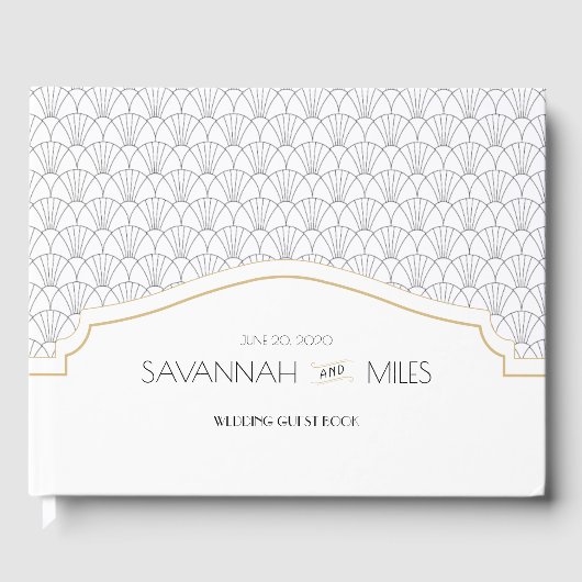 Livre d'hôtes Mariage de cadre Art Déco (Recto)