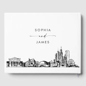 Livre d'hôtes Mariage de Chicago Skyline (Verso)