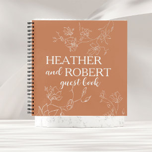 Livre d'hôtes Mariage de fleurs de terracotta Boho