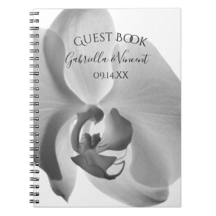 Livre d'hôtes Mariage de la Fleur d'Orchidée Blanc