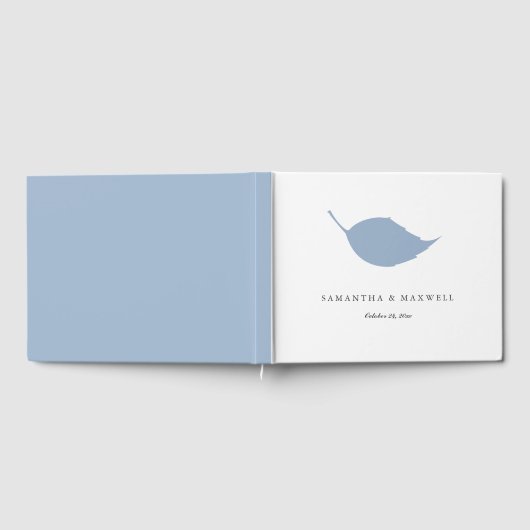 Livre d'hôtes mariage Dusty Blue Leaf (Complet)