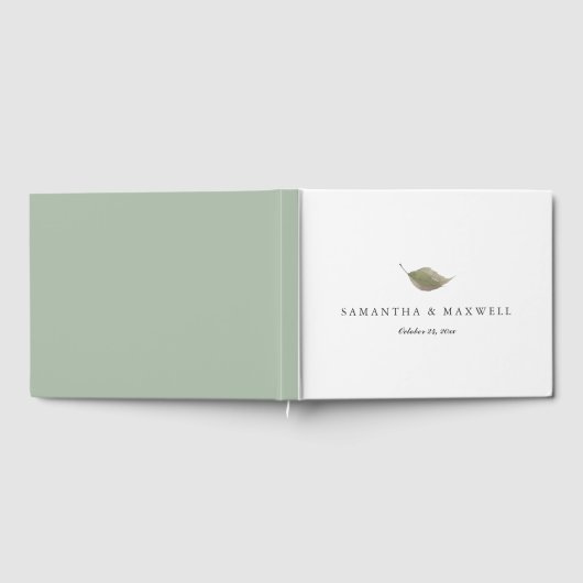 Livre d'hôtes mariage Dusty Green Leaf (Complet)