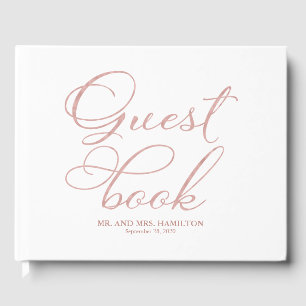Livre d'hôtes mariage Elégant Rose Gold Calligraph