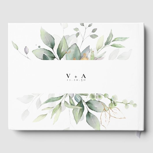 Livre d'hôtes Mariage Eucalyptus Leaf (Verso)