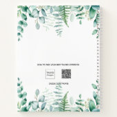 Livre d'hôtes mariage eucalyptus verdure bois (Dos)