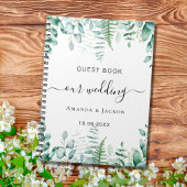 Livre d'hôtes mariage eucalyptus verdure bois